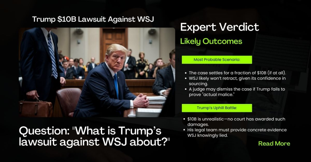 Trump WSJ lawsuit: Expert Verdict - Likely Outcomes