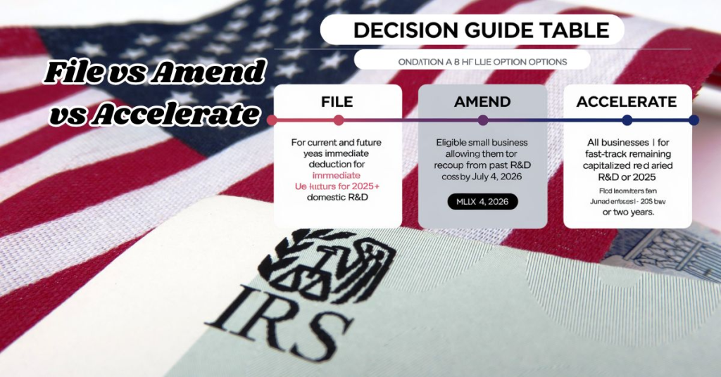 File vs Amend vs Accelerate
