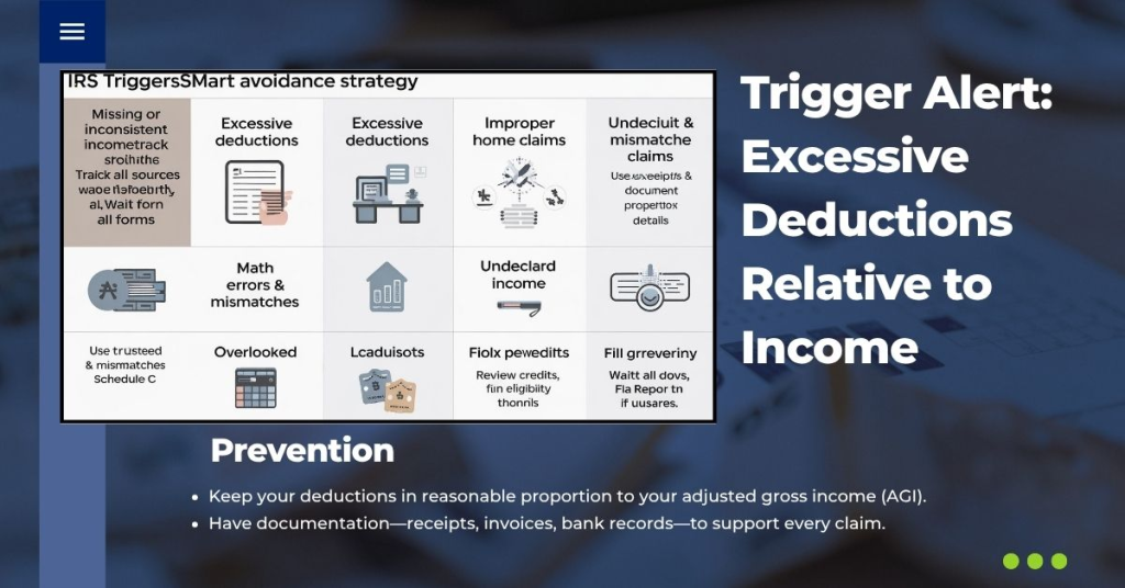 Trigger Alert Excessive Deductions Relative to Income