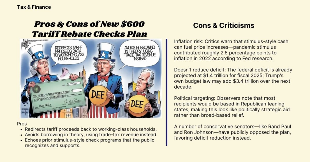 Pros & Cons of New $600 Tariff Rebate Checks Plan