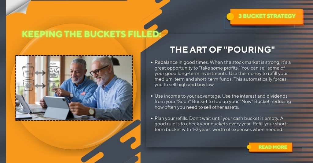 Retirement bucket strategy providing confidence and financial peace for seniors