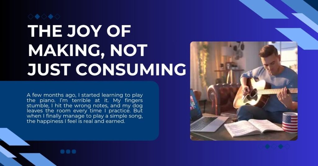 Musician enjoying creative process — highlighting joy of making art in AI era