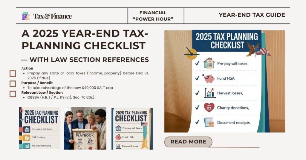 A 2025 Year-End Tax-Planning Checklist — With Law Section References