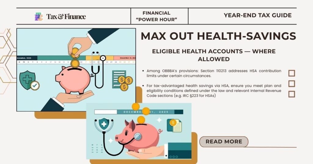 Max Out Health-Savings (HSA) or Eligible Health Accounts — Where Allowed