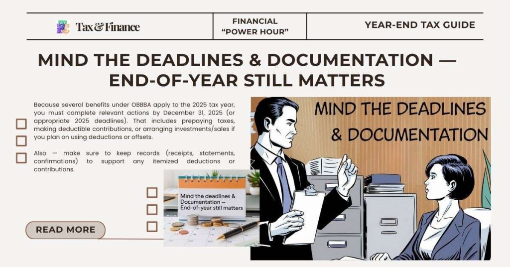 Take Tax Advantage: Mind the Deadlines and Documentation End-of-Year Still Matters