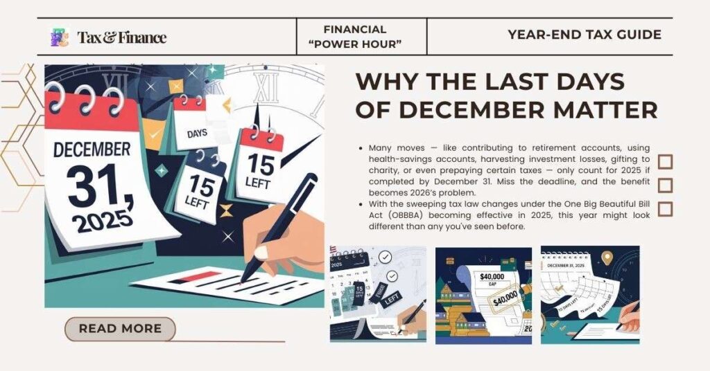 Take Tax Advantage: Why the Last Days of December Matter