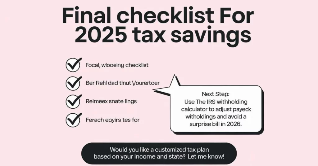 Final Checklist for 2025 New Savings Opportunities