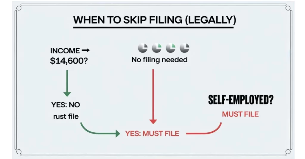 IRS rules for when you legally don't need to file a tax return