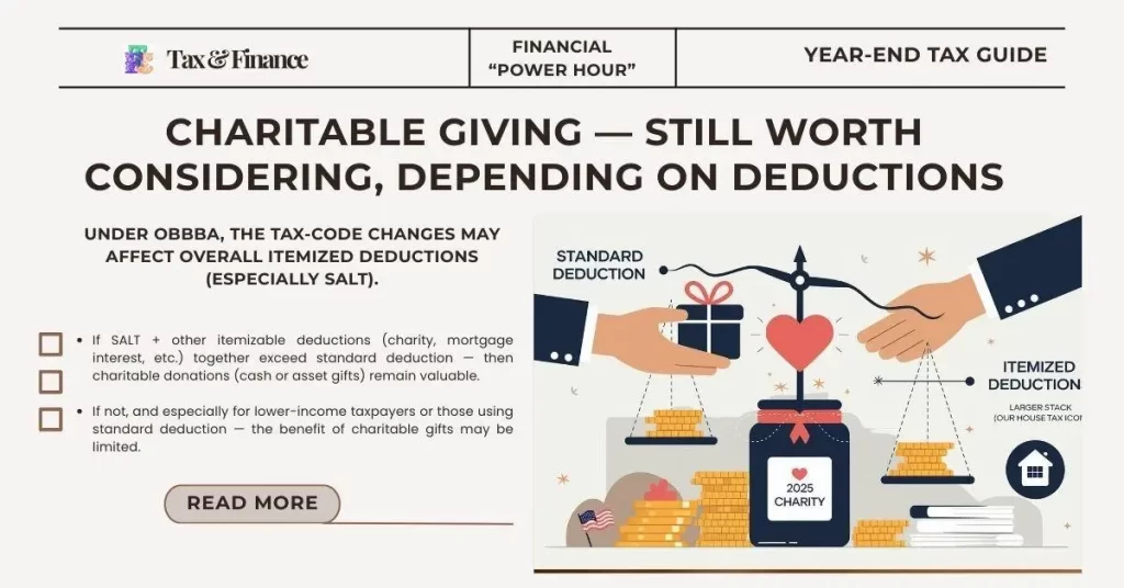 Tax Advantage: Charitable Giving — Still Worth Considering, Depending on Deductions