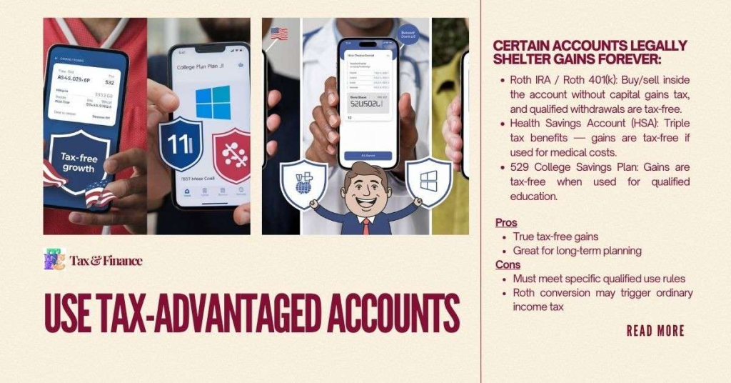 Use Tax-Advantaged Accounts (Roth, HSA, 529)