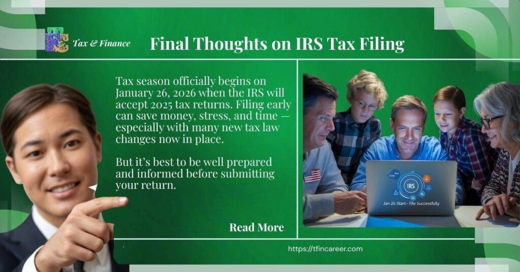 Final Thoughts on IRS Tax Filing
