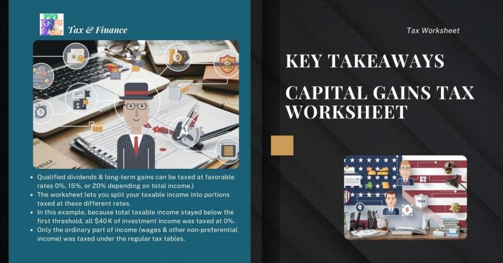 Key Takeaways oN Capital Gains Tax Worksheet