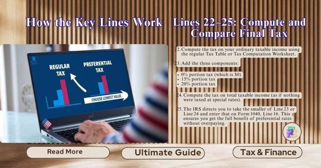 Lines 22–25 Compute and Compare Final Tax