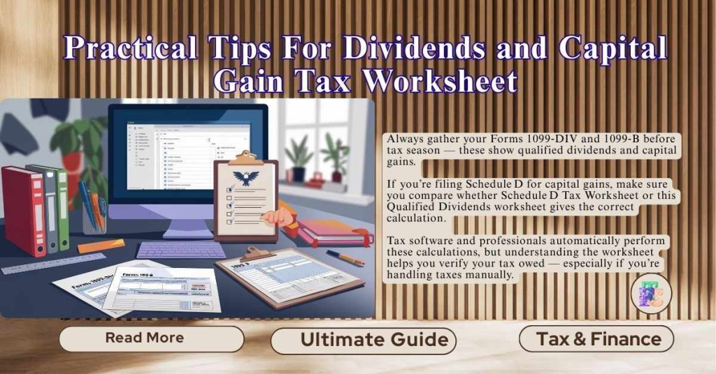 Practical Tips For Dividends and Capital Gain Tax Worksheet
