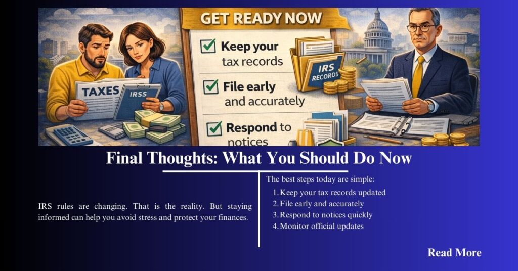 IRS Update: Final Thoughts - What You Should Do Now