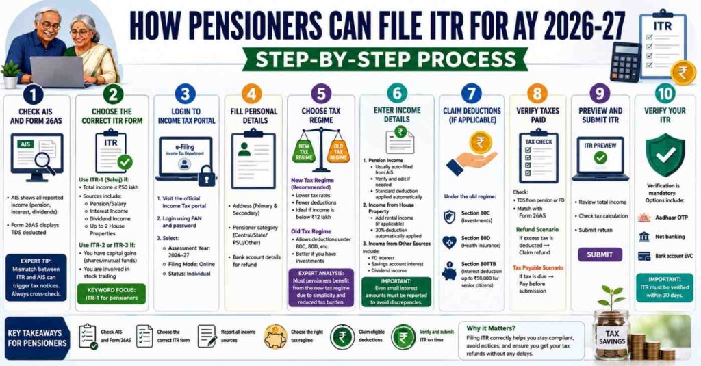 Step-by-Step Guide For Pensioners ITR Filing