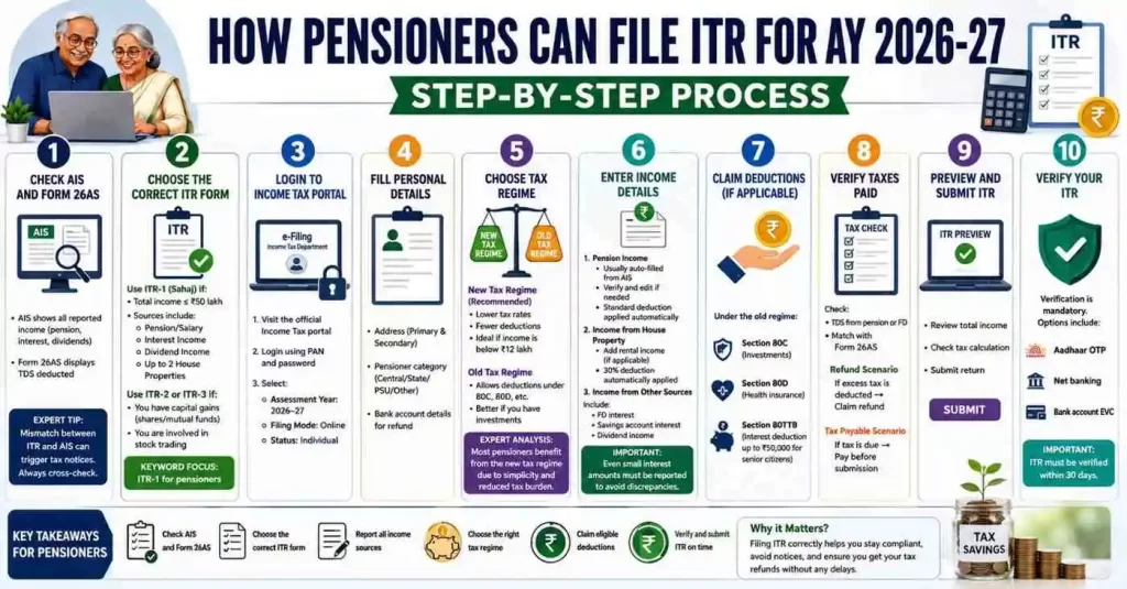 Step-by-Step Guide For Pensioners ITR Filing