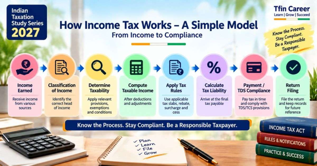 Indian Income Tax Basics 2027: Complete Guide for Students & Taxpayers 8 How Income Tax Works - A sample Model