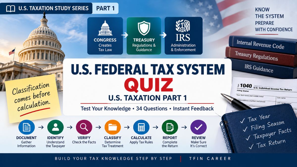 US Federal Tax System Quiz — US Taxation Part 1 | Tfin Career
