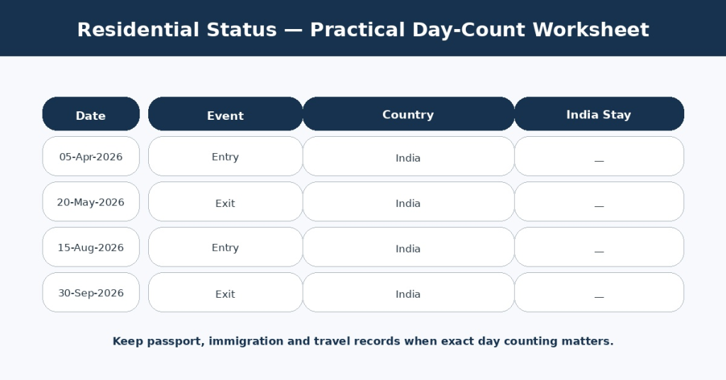 Residential Status in India 2027: ROR, RNOR & NR Explained 9 day_count_worksheet