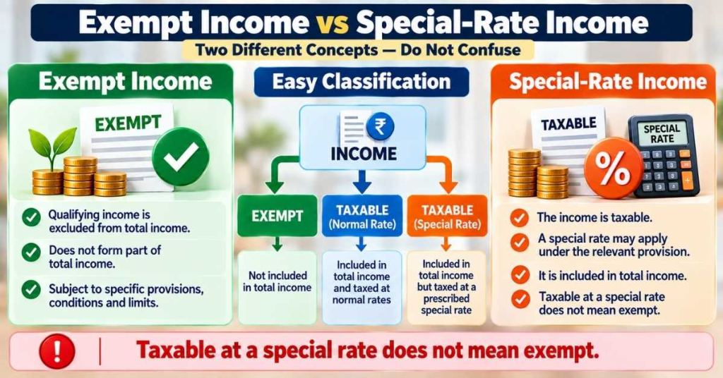 Exempt Income Under Income-tax Act, 2025: Rules, Examples And 2027 Guide 11 Exempt Income vs Special-Rate Income