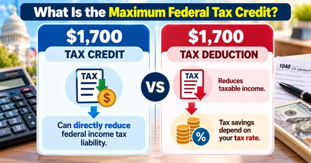 Federal Scholarship Tax Credit 2027: $1,700 Credit Explained 4 What Is the Maximum Federal Tax Credit - Credit vs. deduction