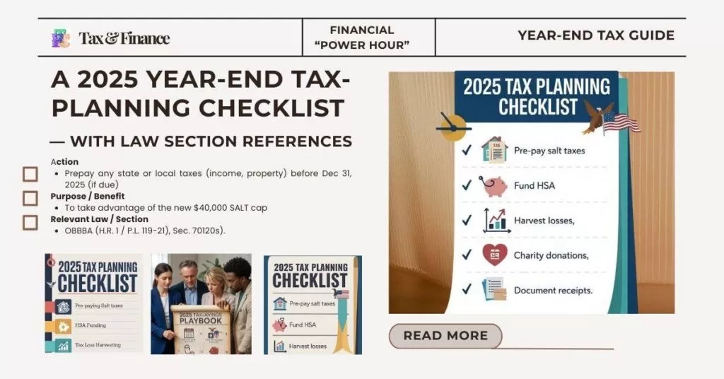 A 2025 Year-End Tax-Planning Checklist — With Law Section References