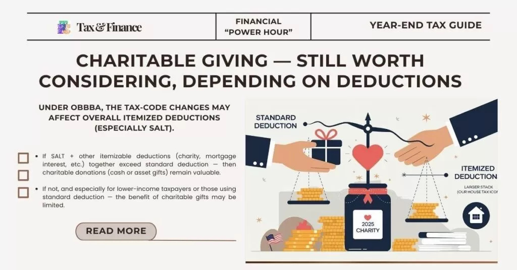 Charitable Giving — Still Worth Considering, Depending on Deductions