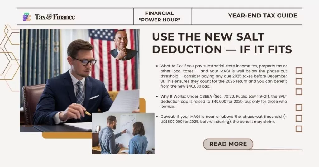 Take Tax Advantage: Use the New SALT Deduction -If It Fits