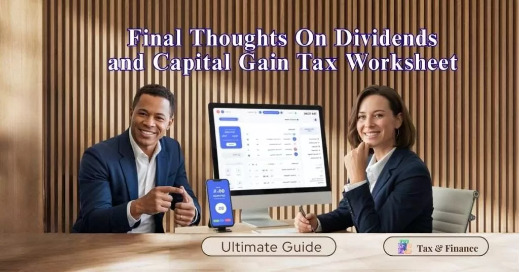 Final Thoughts On Dividends and Capital Gain Tax Worksheet